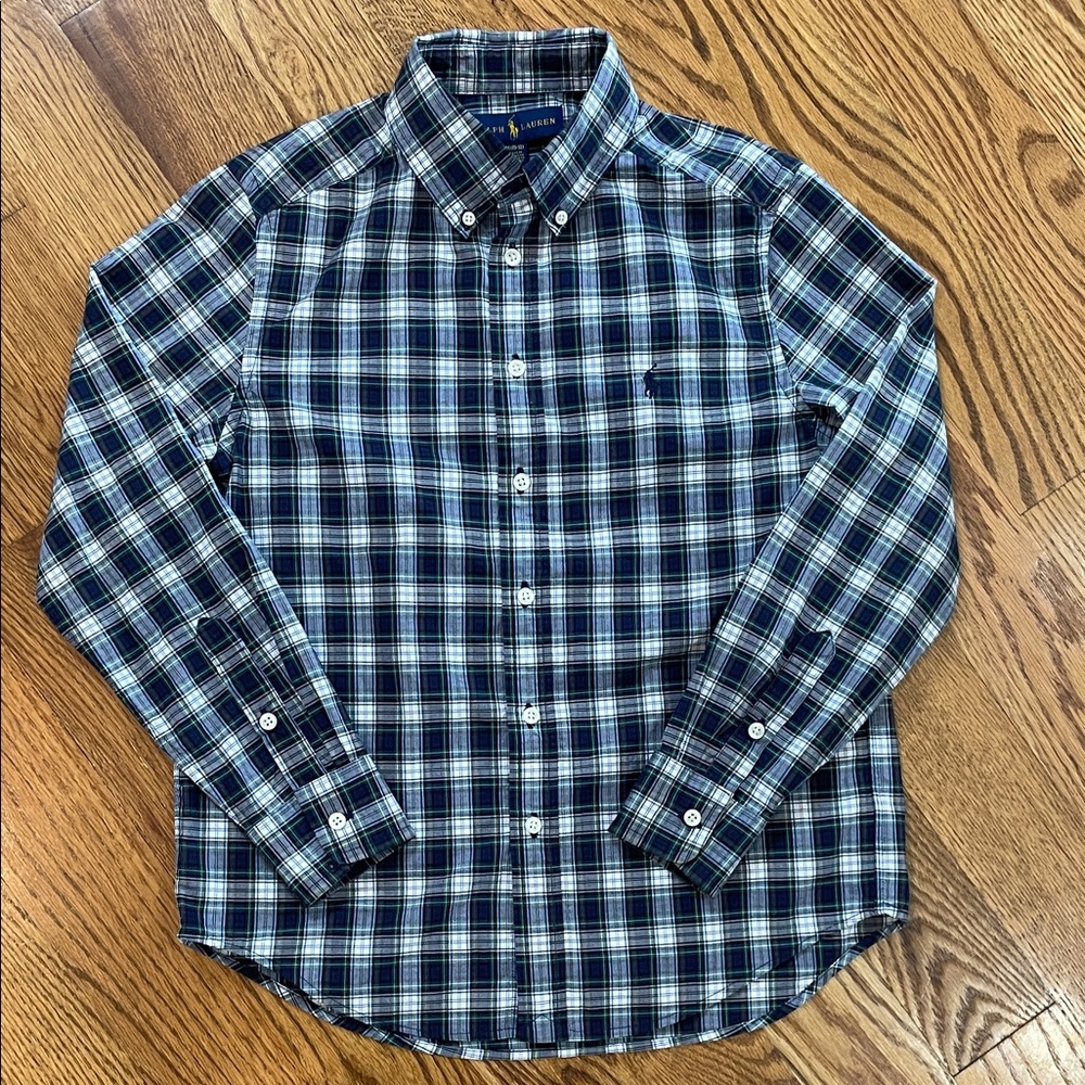 Boy’s Ralph Lauren Button Up/Button Down Shirt. Size Medium 10-12. Like New.